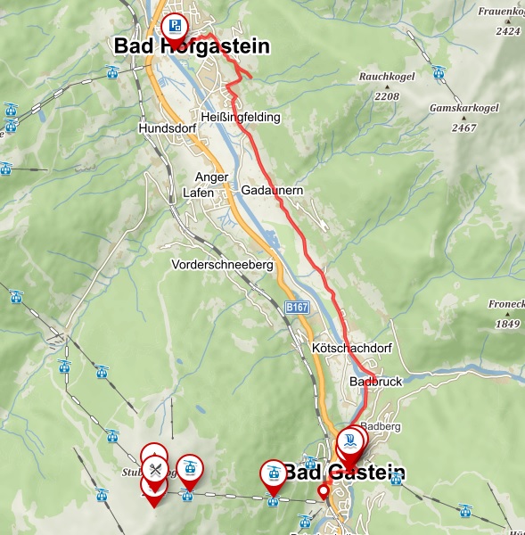 Bad Gastein mapa Bad Hofgastein