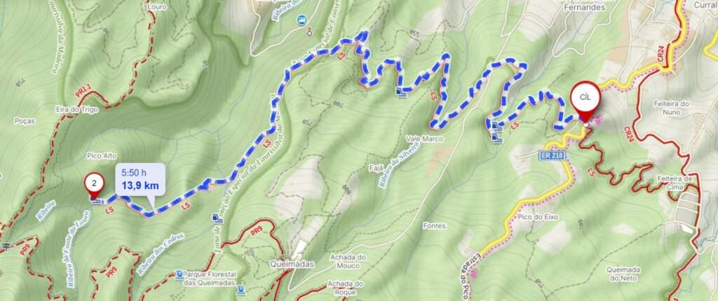 Mapa Levada da Santana (da Silveira)