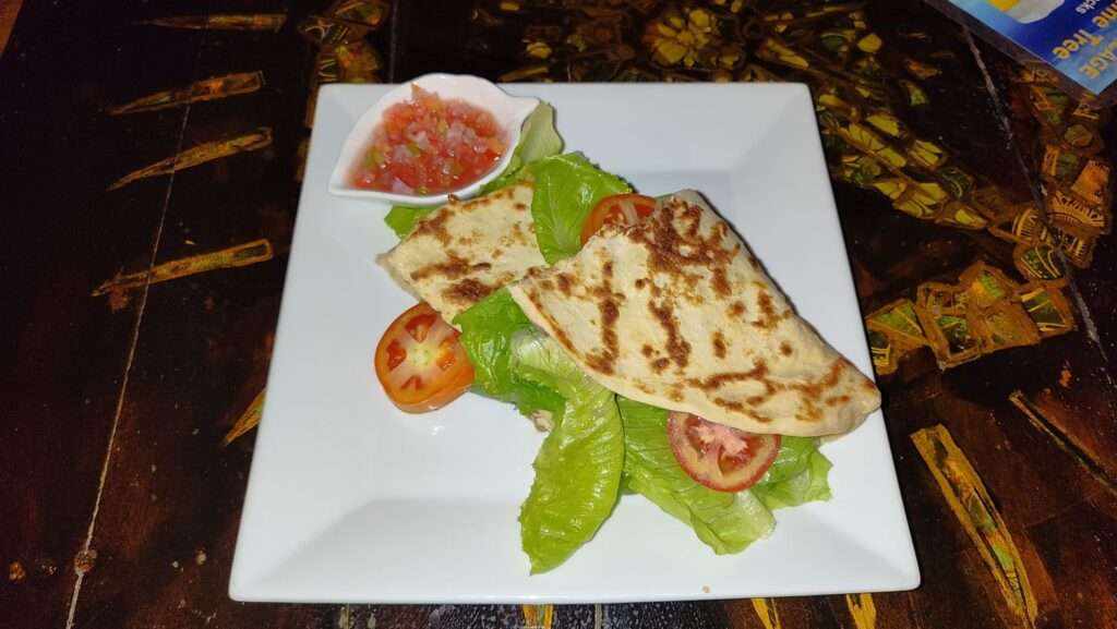 Quesadillas na bílém talíři