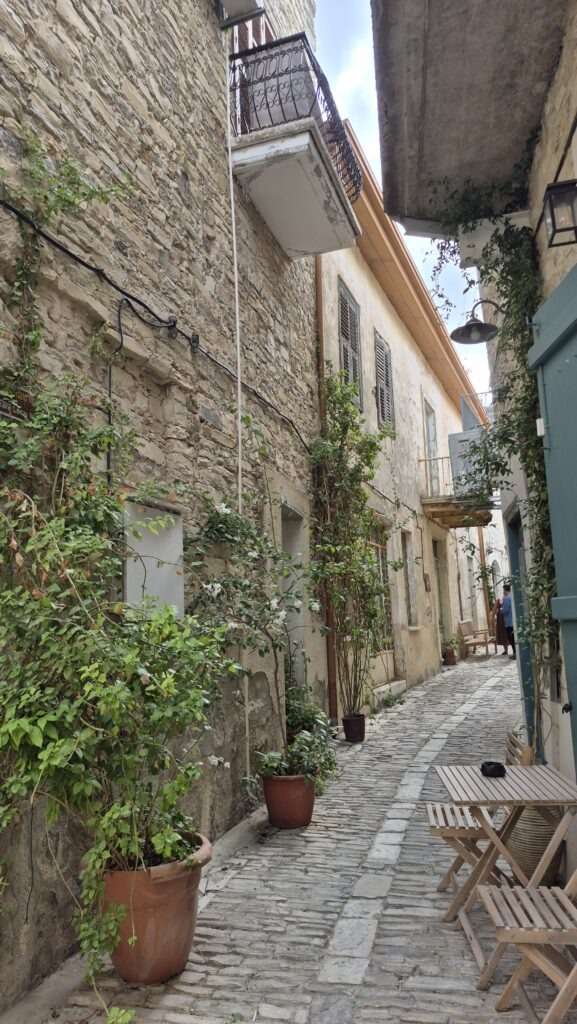 Kamenné domy a úzké uličky Lefkary – typická architektura