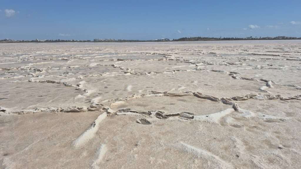 Vyschlé solné jezero v Larnace – přírodní zajímavost Kypru.
