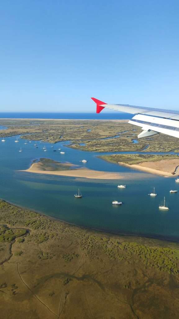 Pohled na Ría Formosa z letadla