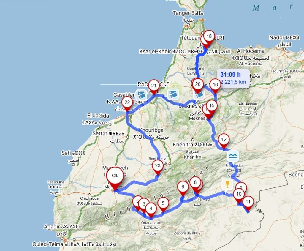 Maroko_road trip trasa