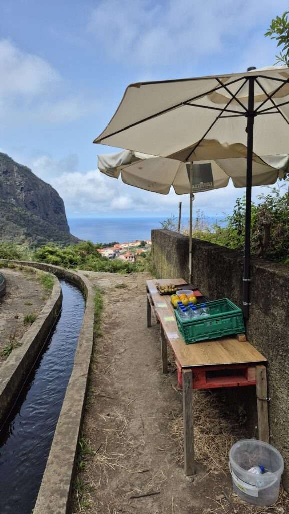 Ovoce ke koupi na trase Levada do Castelejo v Refertě na Madeiře