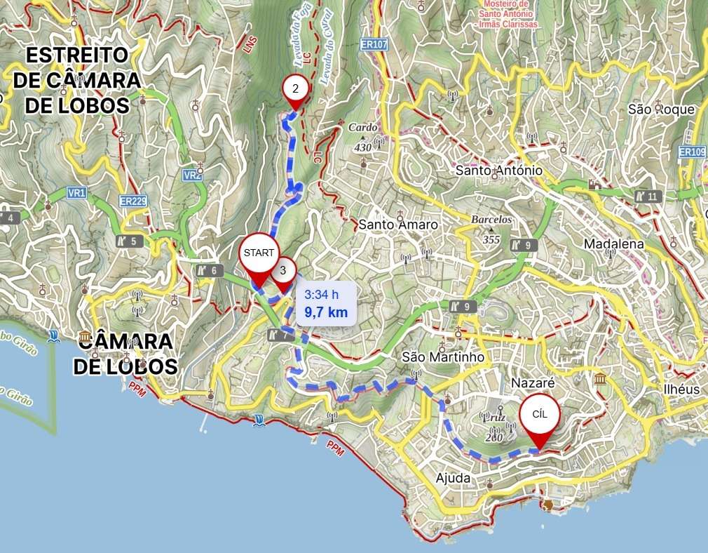 Mapa - Levada do Piornais