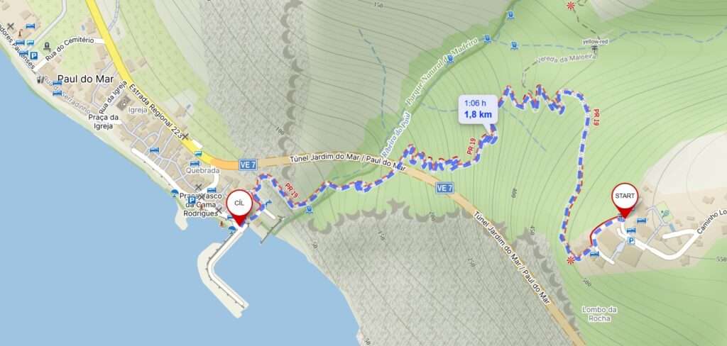 Mapa - PR19 - Caminho Real do Paul do Mar